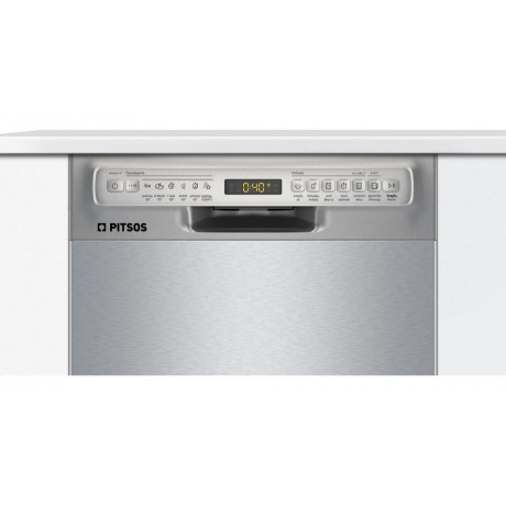 PITSOS DSS60I00 45 cm Brushed steel anti-fingerprint Ελεύθερο πλυντήριο πιάτων